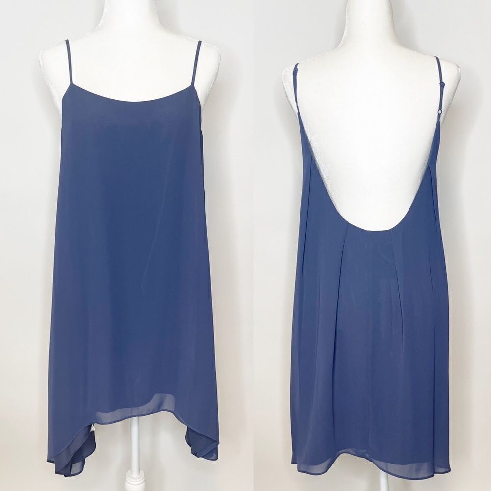 BCBGeneration Low Back Dress Blue Smoke Medium - Picture 3 of 12
